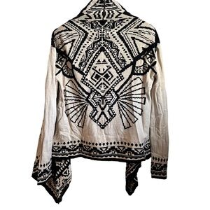 Anthropologie The Cue Cher Que Cardigan Sweater Size M Aztec Tribal Southwestern